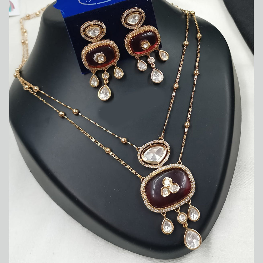NAFJ Graceful Polki Kundan Necklace Set for Women