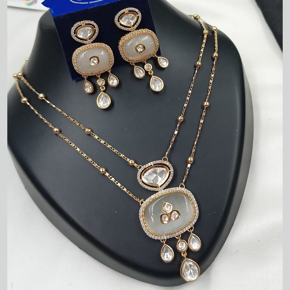 NAFJ Graceful Polki Kundan Necklace Set for Women