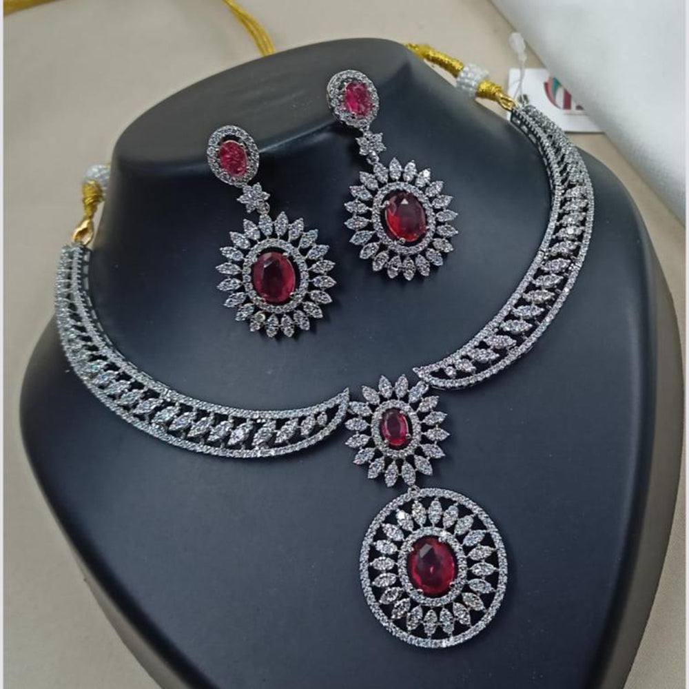 NAFJ Royal Sparkle American Daimond Necklace Set