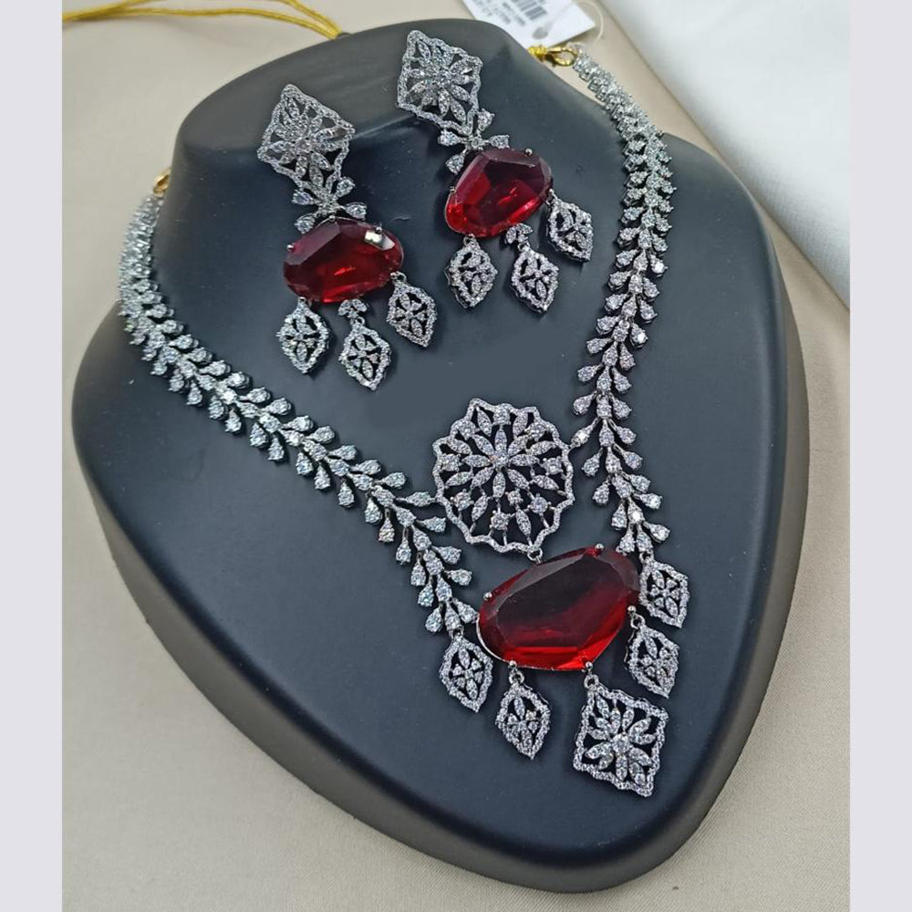 NAFJ Royal Sparkle American Daimond Necklace Set