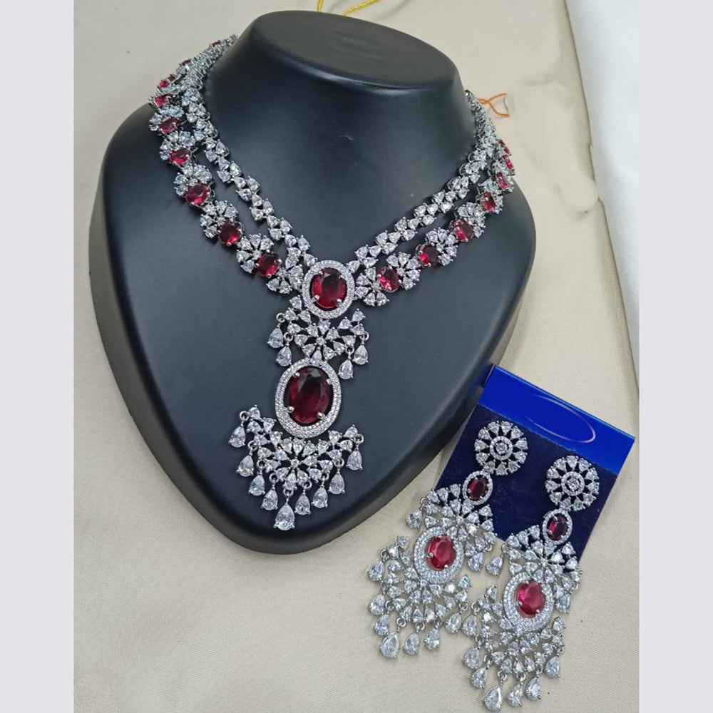 NAFJ Royal Sparkle American Daimond Necklace Set