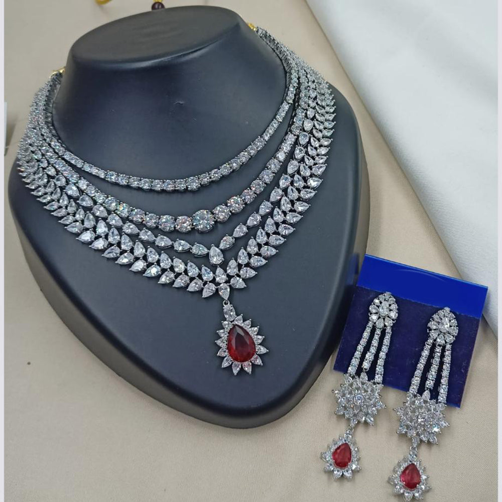 NAFJ Royal Sparkle American Daimond Necklace Set
