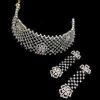NAFJ Royal Sparkle American Daimond Choker Necklace Set
