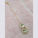 NAFJ Sparkling Polki Kundan Stone And Pearl Maangtikka
