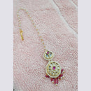 NAFJ Sparkling Polki Kundan Stone And Pearl Maangtikka