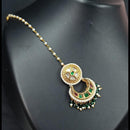 NAFJ Sparkling Polki Kundan Stone And Pearl Maangtikka