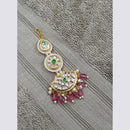 NAFJ Sparkling Polki Kundan Stone And Pearl Maangtikka