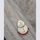 NAFJ Sparkling Polki Kundan Stone And Pearl Maangtikka