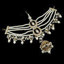 NAFJ Classic Indian Kundan Stone Pearl Hair Ornament