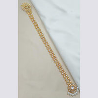 NAFJ Designer Kundan Stone And Pearl Bridal Hair Choti