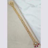 NAFJ Designer Kundan Stone And Pearl Bridal Hair Choti