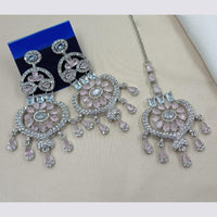 NAFJ Elegant American Diamond Dangler Earrings With Maangtikka