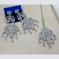 NAFJ Elegant American Diamond Dangler Earrings With Maangtikka