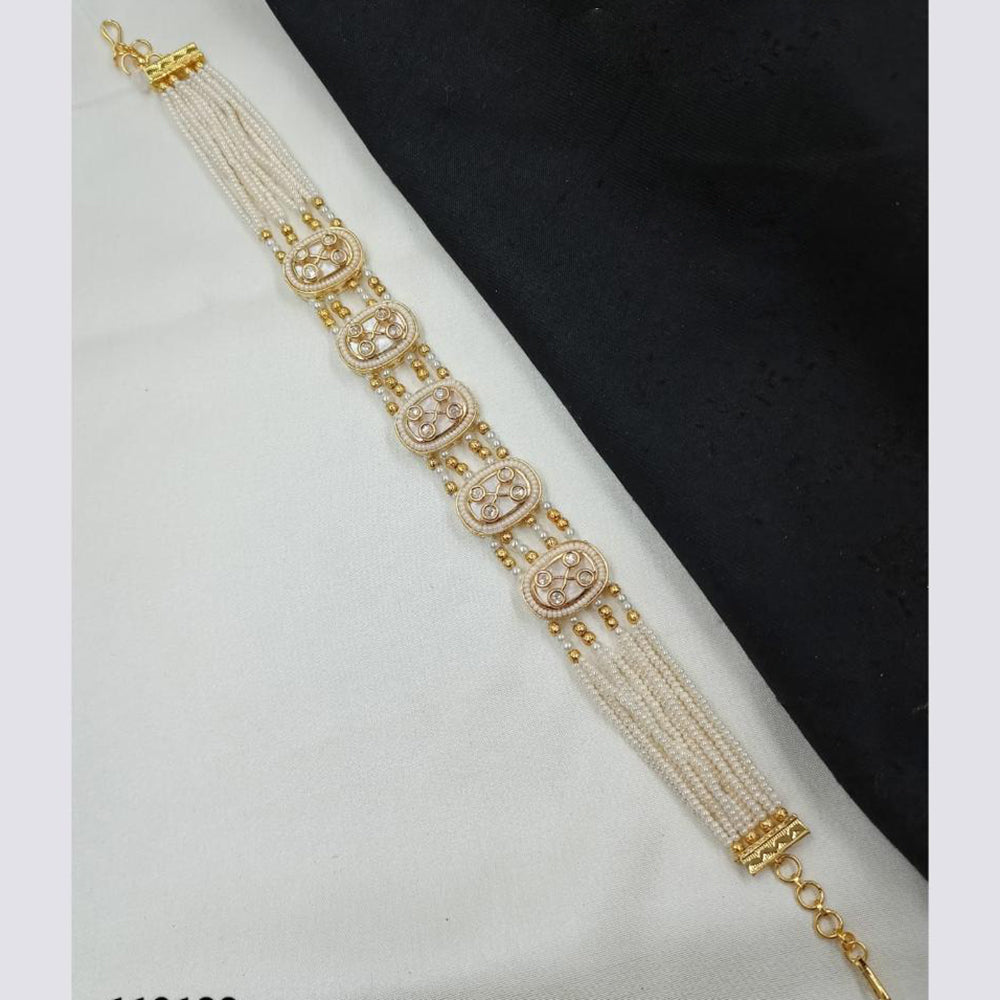 NAFJ Heritage Polki Kundan Stone And Pearl Sheeshphool