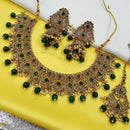 NAFJ Trendy Austrian Stone Pearl Necklace Set With Beads Work
