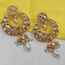 NAFJ Royal Look Polki Kundan Stone And Beads Dangler Earrings