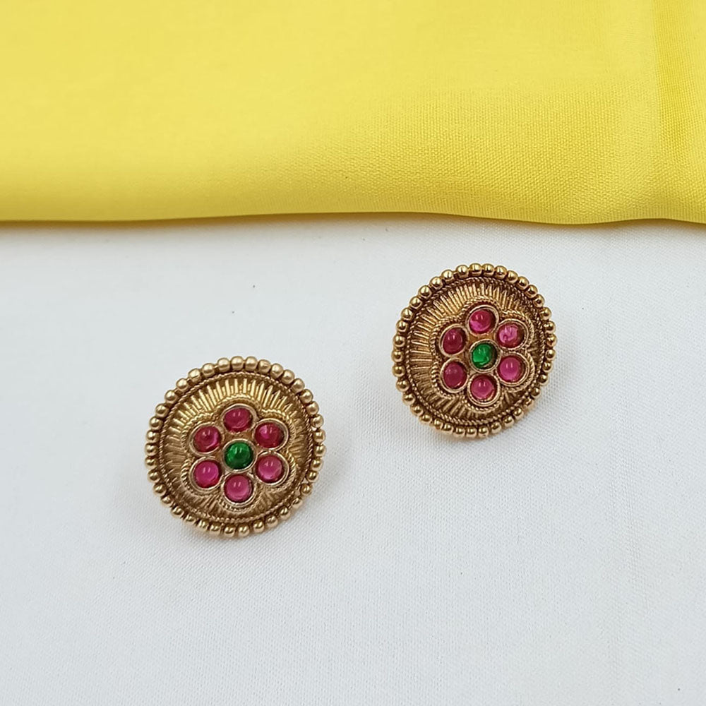 NAFJ Elegant Pota Stone Stud Earrings