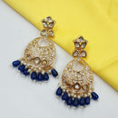 NAFJ Grand Polki Kundan Pearl And Beads Dangler Earrings
