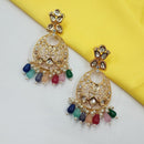 NAFJ Grand Polki Kundan Pearl And Beads Dangler Earrings