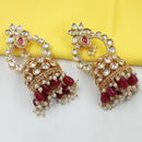 NAFJ Heritage Style Polki Kundan Pearl And Beads Jhumki Earrings