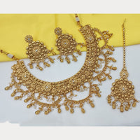 NAFJ Premium Pota Stone And Pearl Necklace Set 
