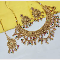 NAFJ Premium Pota Stone And Pearl Necklace Set