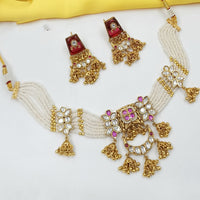 NAFJ Premium Pota Stone And Pearl Necklace Set