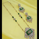 NAFJ Grand Polki Kundan Stone And Beads Long Necklace Set