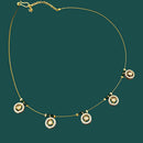 NAFJ Lightweight Floating Chain Austrian  And Pearl Fancy Necklace Set For All Occassions