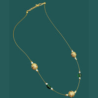 NAFJ Lightweight Floating Chain Austrian  And Pearl Fancy Necklace Set For All Occassions