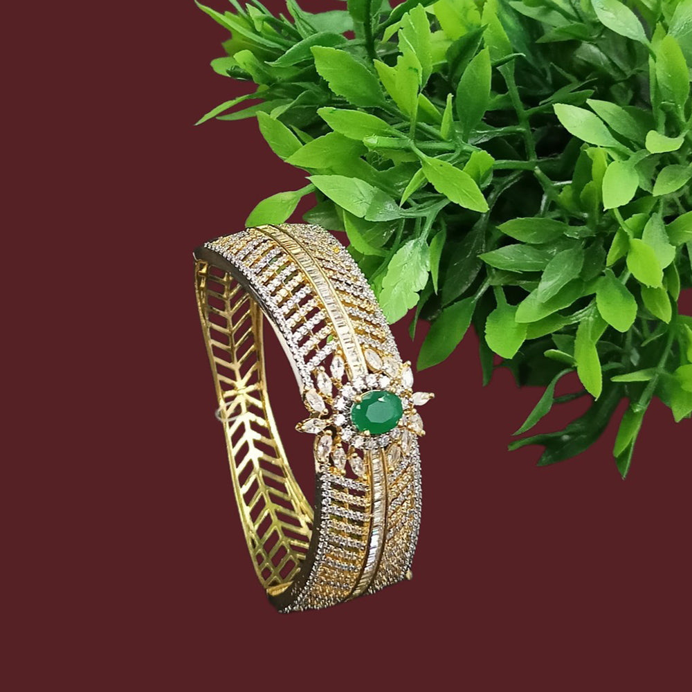 NAFJ Classic Crystal Stone And Austrian Stone Openable Bangles Set