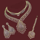 NAFJ Glamorous American Diamond Double Layer Necklace Set