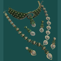 NAFJ Glamorous American Diamond Double Necklace Set