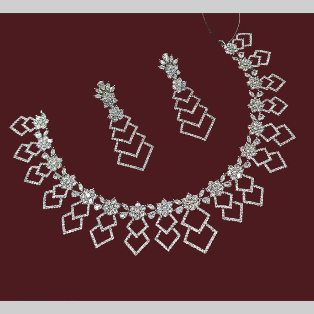 NAFJ Glamorous Crystal Stone And Austrian Stone Designer Necklace Set