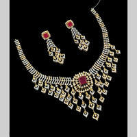 NAFJ Glamorous Crystal Stone Designer Necklace Set