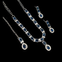 NAFJ Glamorous Crystal Stone Designer Necklace Set