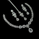 NAFJ Glamorous Crystal Stone And Austrian Stone Designer Necklace Set With Maangtikka