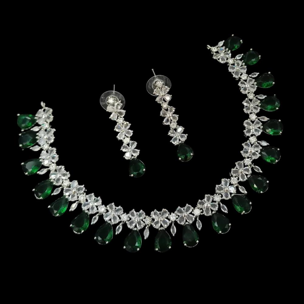 NAFJ Glamorous Crystal Stone Designer Necklace Set