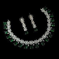 NAFJ Glamorous Crystal Stone Designer Necklace Set