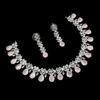 NAFJ Glamorous Crystal Stone Designer Necklace Set
