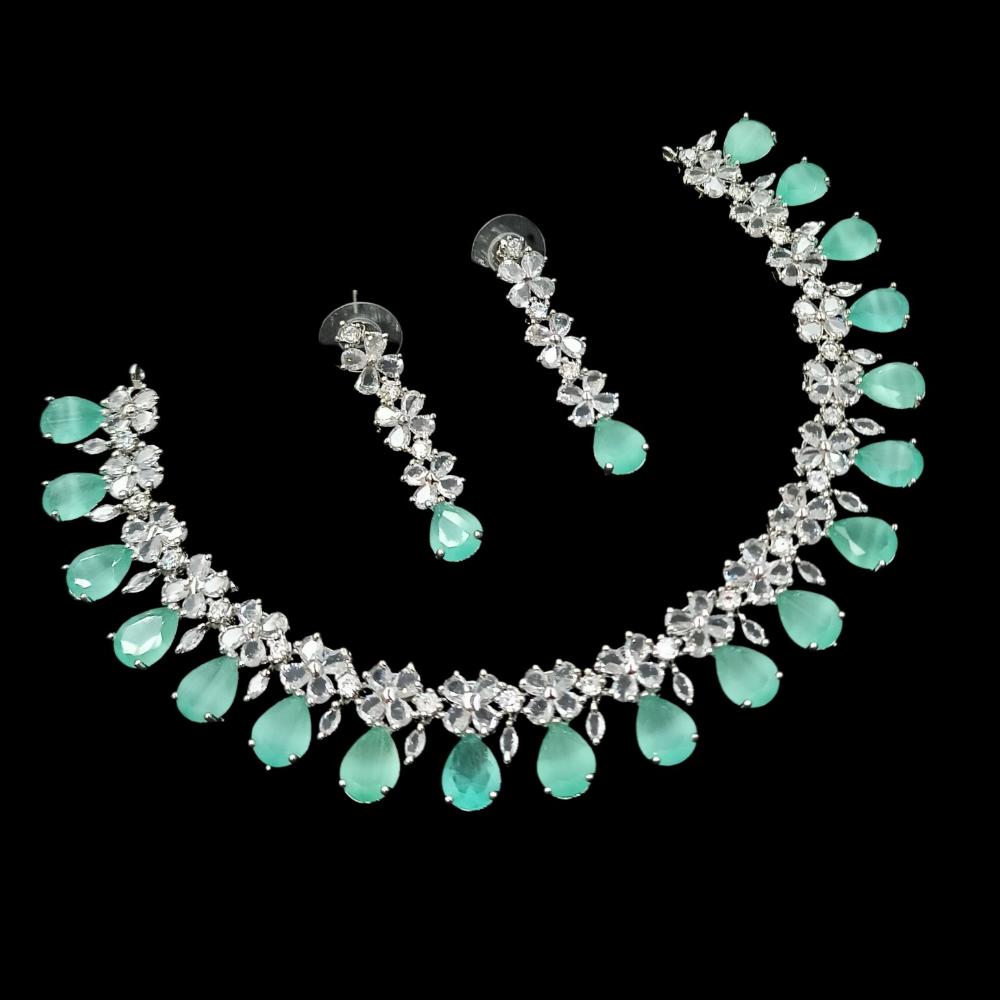 NAFJ Glamorous Crystal Stone Designer Necklace Set
