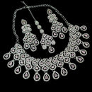 NAFJ Glamorous Crystal Stone And Austrian Stone Designer Necklace Set With Maangtikka