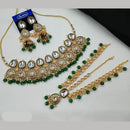 NAFJ Designer Kundan Stone Pearl And Beads Choker Necklace Set