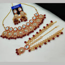 NAFJ Designer Kundan Stone Pearl And Beads Choker Necklace Set