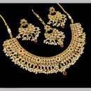 NAFJ Premium Pota Stone And Pearl Necklace Set