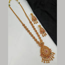 NAFJ Elegant Crystal Stone Long Necklace Set for Women