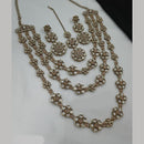 NAFJ Traditional Polki Kundan Stone Embellished Multilayer Necklace Set