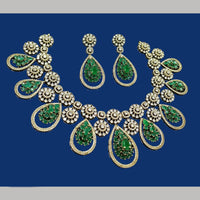 NAFJ Glamorous Crystal Stone And Austrian Stone Designer Necklace Set