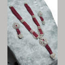 NAFJ Luxury Crystal Stone And Pearl Necklace Set for Women
