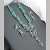 NAFJ Luxury Crystal Stone And Pearl Necklace Set for Women